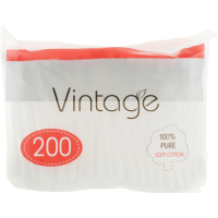 Ватні палички Vintage Cotton в поліетиленовій упаковці 200 шт. (4820164151587)