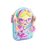 Пенал Cool For School Об'ємний 4D Із зачіскою 1 відділення Блакитний (QT-5731-Blue)