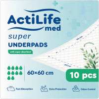 Пелюшки для малюків ActiLife Med Super 60 х 60, 10 шт (4820174981440)