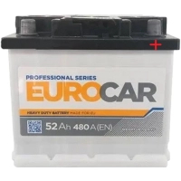 Акумулятор автомобільний EUROCAR 6СТ-52АЗ (0) (-/+) (L3) 480А 12V (E)