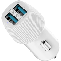 Зарядний пристрій Promate voltrip-duo 2xUSB Car Charger 17W White (voltrip-duo.white)