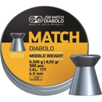 Пульки JSB Match MW 0,52 г, 4,49 мм, 500 шт/уп (000014-500)