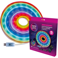 Світлодіодна стрічка ELM LS-10C Neon 8W/5V30 Led/RGB IP65 5м (19-0018)