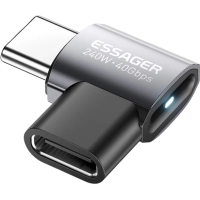 Перехідник USB-C F to USB-C M USB 4.0 40Gbps 240W 90° corner Essager (EOTG7-YH0G-P)