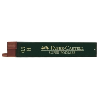 Грифель для механічного олівця Faber-Castell Super-Polymer Н (діаметр 0,5 мм), 12 штук у пеналі (16805)