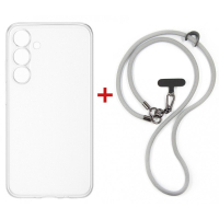 Чохол до мобільного телефона Dengos Case + Cross-body Strap Samsung Galaxy S25 FE Clear+Grey (DG-KM-CCRB-26)