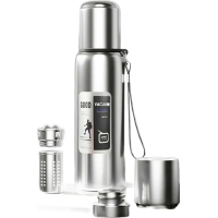 Термос Merlion з ситечком та чашкою 2 л, сталевий (ZK-127-2000Grey)
