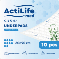 Пелюшки для малюків ActiLife Med Super 60 х 90, 10 шт (4820174981433)