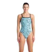Купальник Arena Escape Swimsuit Challenge Back 007739-580 бірюзовий, чорний 44 (3468337383345)