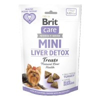 Ласощі для собак Brit Care Mini Treats Liver Detox для малих порід детокс печінки індичка смак чорниця 50 г (8595602578573)
