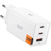 Зарядний пристрій Spigen 2xUSB-C PD + 1xUSB 67W white (ACH08710)