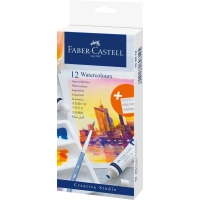 Акварельні фарби Faber-Castell Watercolours 12 кольорів у тубах по 9 мл + палітра для змішування (169612) (31773)