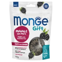 Ласощі для собак Monge Gift Dog Puppy and Junior Growth support свинина з ожиною 150 г (8009470085724)