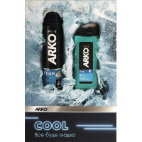 Набір косметики ARKO Men Cool Піна для гоління 200 мл + Гель для душу 260 мл (8690506546717)