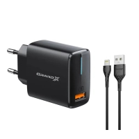 Зарядний пристрій Grand-X Quick Charge QС3.0 22.5W + cableUSB-Lightning (CH-550BL)