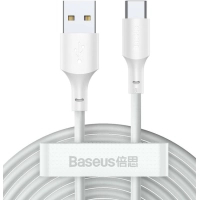 Дата кабель USB 2.0 AM to USB-C 1.5m 5A Simple WisdomKit (2PCS) white Baseus (TZCATZJ-02)