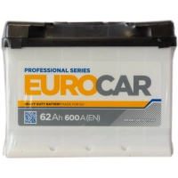 Акумулятор автомобільний EUROCAR 6СТ-62АЗ (1) (+/-) (L2) 600А 12V (E)