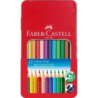 Олівці кольорові Faber-Castell акварельні , тригранні, металевий пенал, 12 кольорів (112413) (27632)