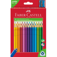 Олівці кольорові Faber-Castell JUMBO Triangular Junior, 30 кольорів тригранні + точилка, 116530 (12392)