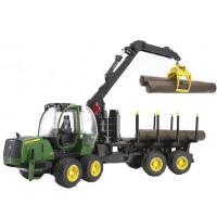 Масштабна модель автомобіля Bruder Трактор з системою захоплення John Deere з причепом і колода (02133)