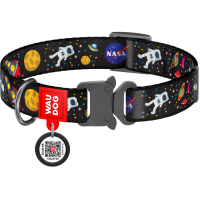 Нашийник для тварин WAUDOG Nylon з QR паспортом NASA металічна пряжка-фастекс S (5119)