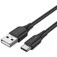Дата кабель USB 2.0 AM to USB-C 3.0m 3.0A (18W) PVC black Vention (CTHBI)