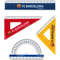 Лінійка Kite набір: лінійка 15 см, 2 косинця, транспортир FC Barcelona (BC25-282)