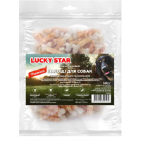 Ласощі для собак Lucky Star Кальцієва кістка в обгортці з курячого в'яленого м'яса 500 г (4820144302404)