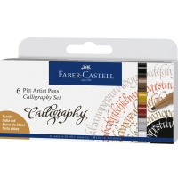 Лайнер Faber-Castell набір капілярних ручок для каліграфії PITT Calligraphy із 6 кольорів (28952)