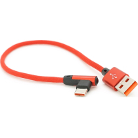 Дата кабель USB 2.0 AM to USB-C 0.25m QC3.0 PD 90° corner braided red Voltronic (YT-USB-TypeC-2.0m/R)