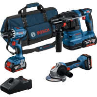 Набір електроіструментів Bosch Professional, GSR 18V-45 + GBH 18V-22 + GWS 18V-8, 3x4Ah, ЗП, сумка M-BAG (0.615.A50.07L)