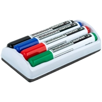 Набір маркерів Axent Whiteboard D2800: 4 маркери та магнітний тримач-губка (D2800-80)