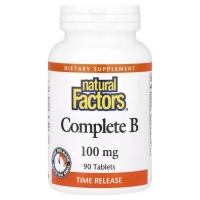 Вітамін Natural Factors Комплекс вітамінів групи B, 100 мг, Complete B, 90 таблеток (NFS-01141)