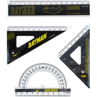 Лінійка Kite набір: лінійка 15 см, 2 косинця, транспортир DC Comics (DC25-282)