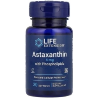 Вітамінно-мінеральний комплекс Life Extension Астаксантин з фосфоліпідами, 4 мг, Astaxanthin with Phospholipids, 30 г (LEX-19233)