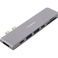 Порт-реплікатор Choetech Dock-Station USB-C 7-in-1 (HDMI/картридер/USB-A/USB-C, for MacBook Pro/Air) (HUB-M14-GY-V2)