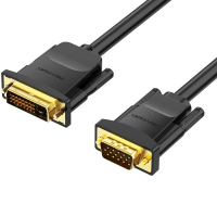 Кабель мультимедійний DVI M to VGA M 1.5m 24+1pin black Vention (EABBG)