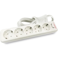 Мережевий фільтр живлення EUROELECTRIC Х5 10А 3м White (EE-105-3M)