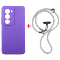 Чохол до мобільного телефона Dengos Case + Cross-body Strap Xiaomi Redmi 15 Purple+Grey (DG-KM-CCRB-45)