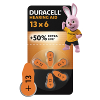Батарейка Duracell для слухових апаратів розмір 13, 6 шт. в упаковці (5004322)