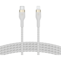 Дата кабель USB-C to Lightning 1.0m BRAIDED SILICONE white Belkin (CAA011BT1MWH)