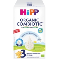 Дитяча суміш HiPP молочна Organic Combiotic 3 з пробіотиками L.fermentum, пребіотиками GOS, Метафоліном для дітей (9062300138785)