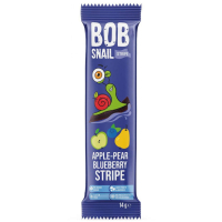 Цукерка Bob Snail Равлик Боб Яблуко Груша Чорниця, страйп, 14 г (4820206080745)