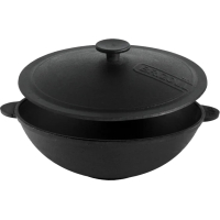 Сковорода Brizoll чавунна WOK з чавунною кришкою 4,7 л 300х103 мм (W30-1)