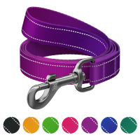 Повідець для собак WAUDOG Nylon Mono світловідбивний, S, Ш 15 мм, Д 200 см, фіолетовий (46359)