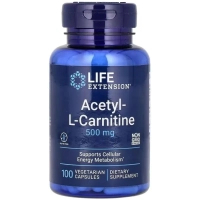 Вітамінно-мінеральний комплекс Life Extension Ацетил L-карнітин, 500 мг, Acetyl-L-Carnitine, 100 вегетаріанських до (LEX-15241)