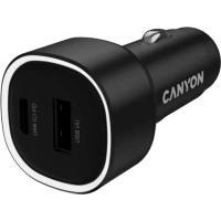 Зарядний пристрій Canyon 1xUSB + 1xUSB-C PD85W black (CNE-CCABR8AC)