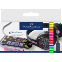 Набір маркерів Faber-Castell тонких неонових для декорування Neon Marker, M (1,5 мм) 6 кольорів (32026)