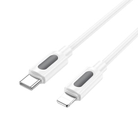 Дата кабель USB-C to Lightning 1.0m PD silicone BX114 Structure white BOROFONE (6941991116834)