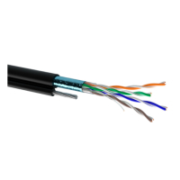 Кабель мережевий OK-Net FTP 500м cat.5e зовнішній з тросом 7*0,5 (F/UTP-cat.5e) (КППЭт-ВП (100) 4*2*0,51 / 500)